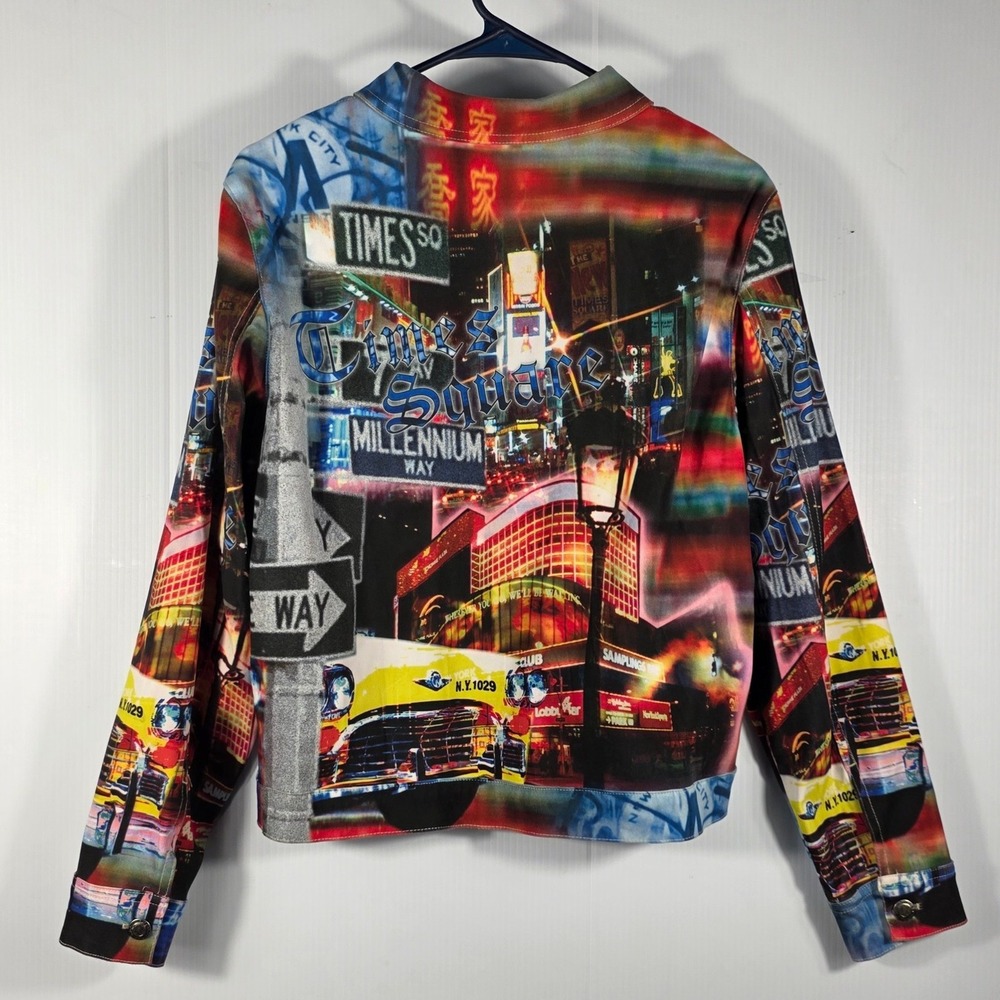 Impulse California Womens Medium NYC Times Square Photo Print Jacket Made in USA - Picture 5 of 11